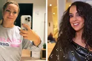 Na een paar cocktails: An Lemmens en Anke Buckinkx doen een fotoshoot in het zwembad