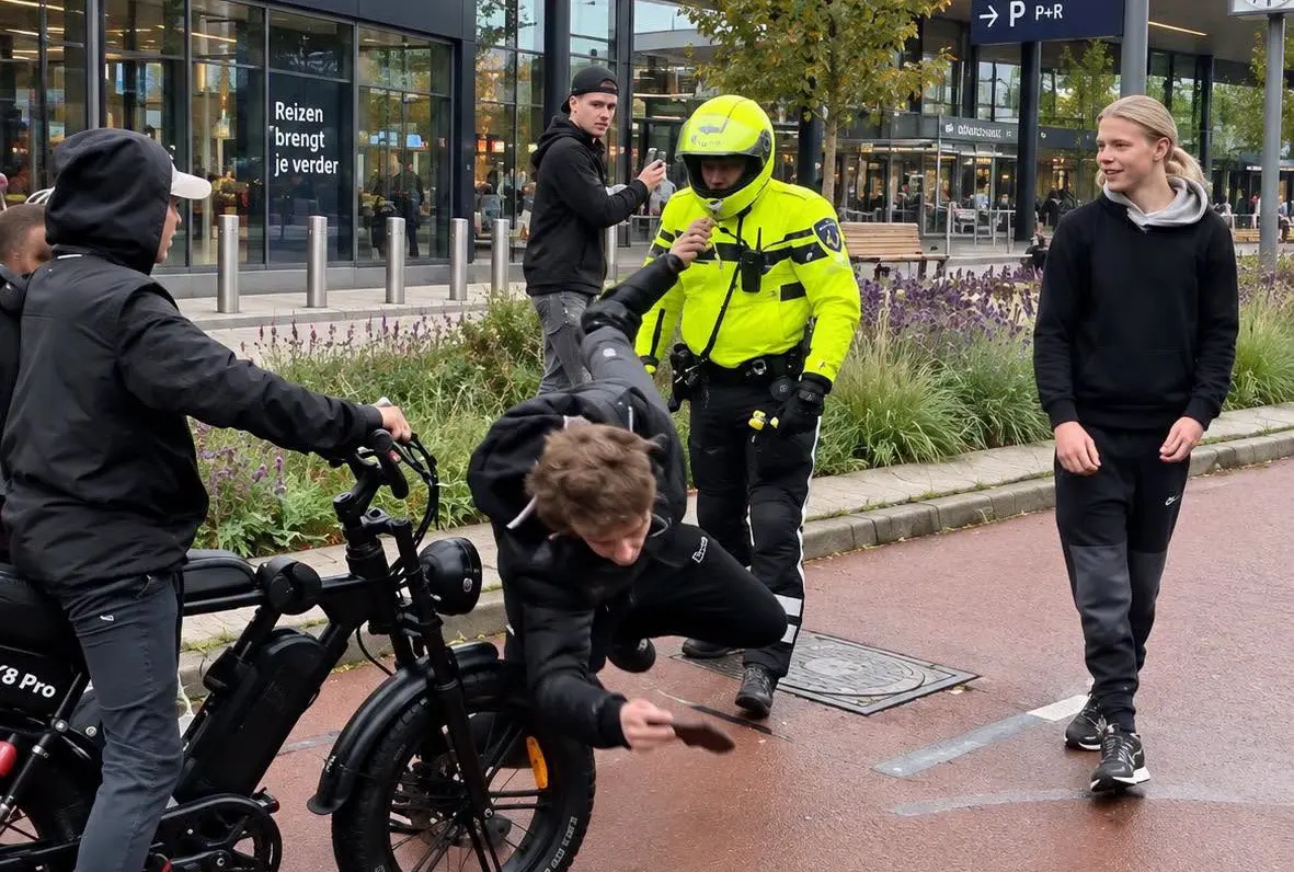 Beelden gaan viral: agent grijpt spijkerhard in tegen fatbikers in Weidevenne