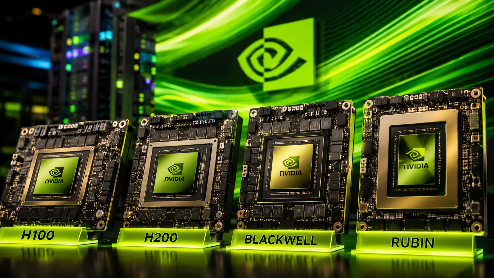 Nvidia AI-chips H100, H200, Blackwell en Rubin