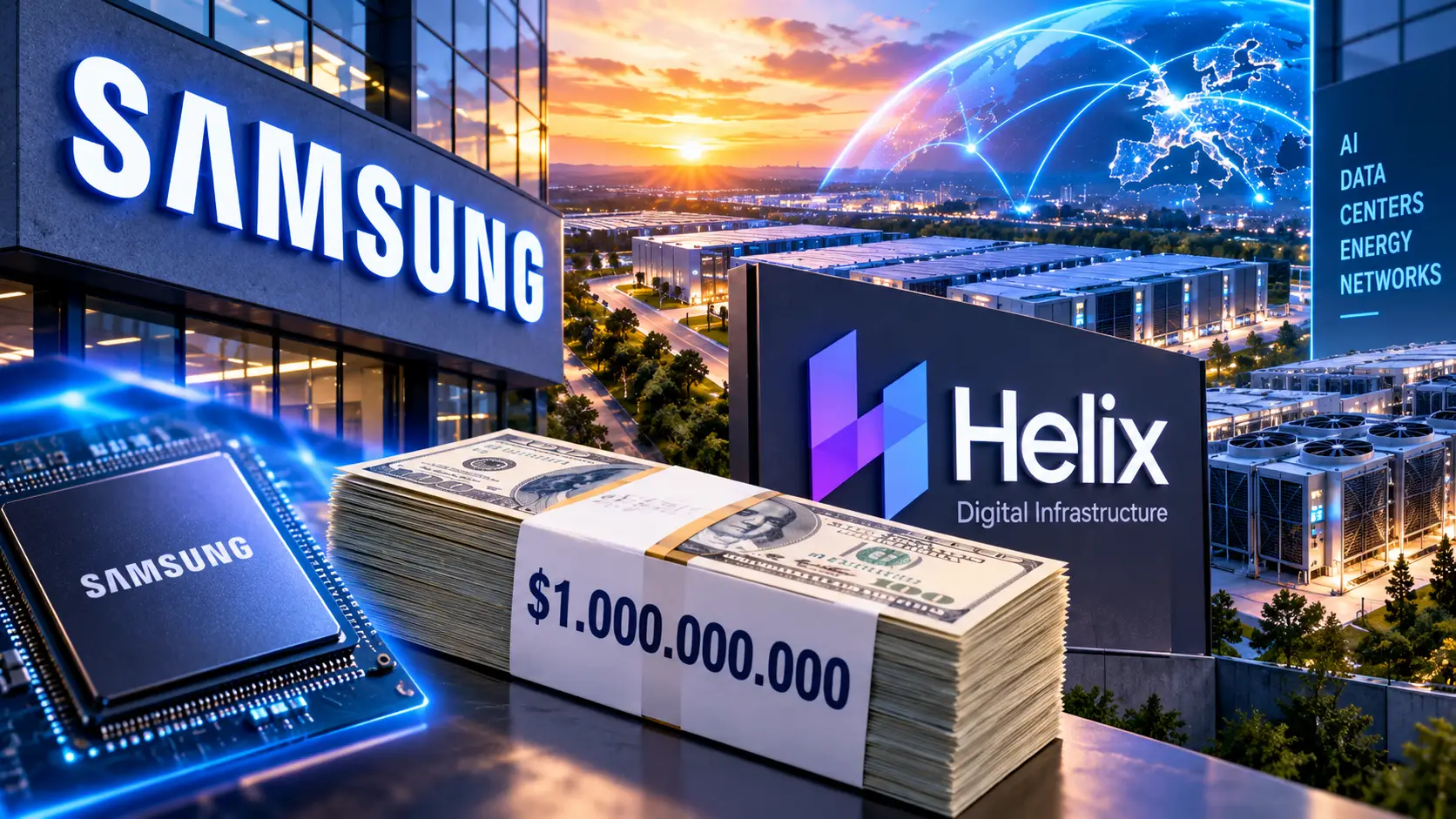 Samsung zegt 1 miljard dollar toe aan AI-infrastructuurbedrijf Helix