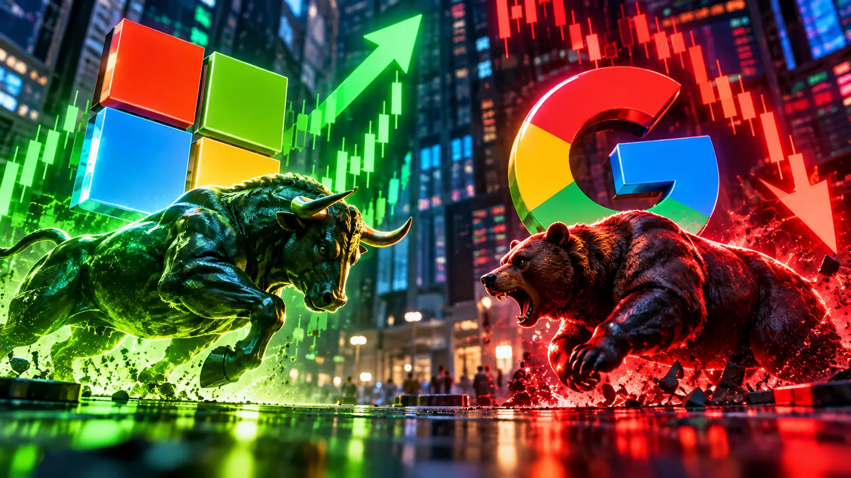 AI-aandelen Microsoft stijgt nabeurs, Alphabet daalt na kwartaalcijfers