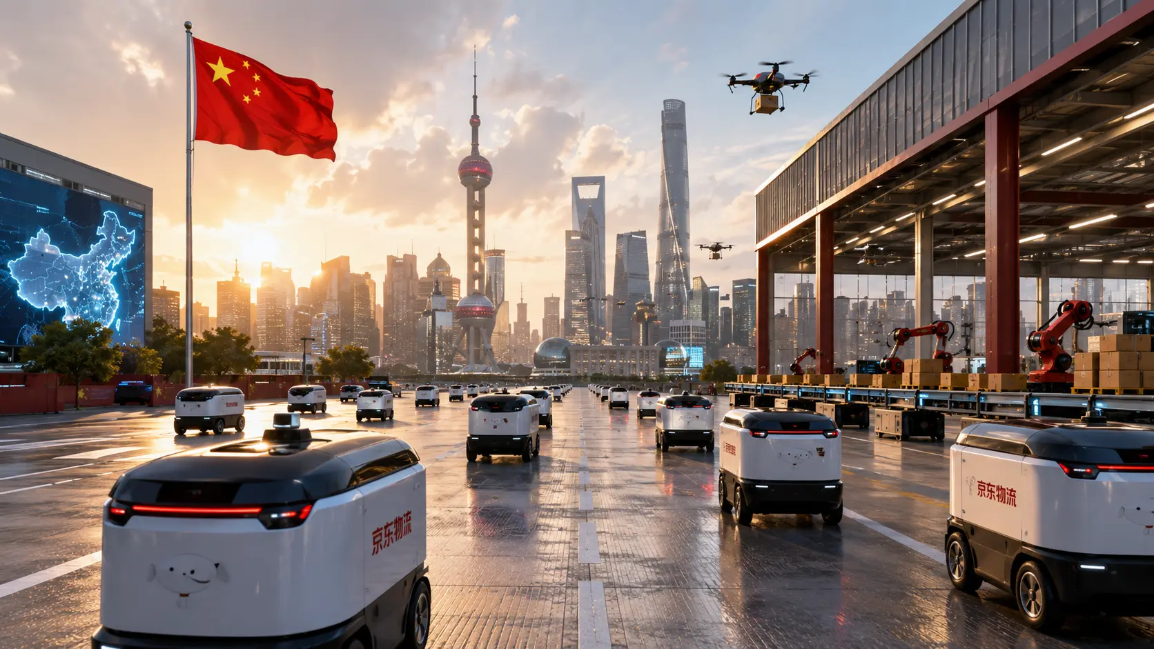 JD.com-oprichter waarschuwt robots vervangen uiteindelijk 700.000 bezorgers