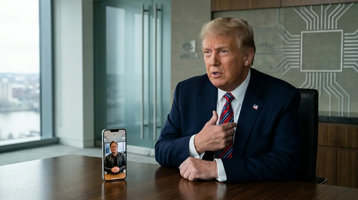 Trump Dismisses AI Doomsday Fears in Surprise Live Call With Nvidia Chief