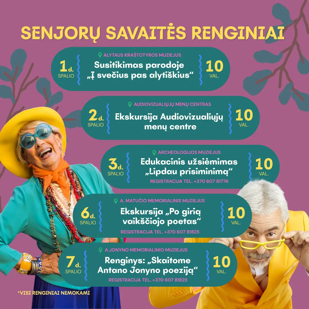 Alytaus kraštotyros muziejus kviečia senjorus į specialią renginių savaitę