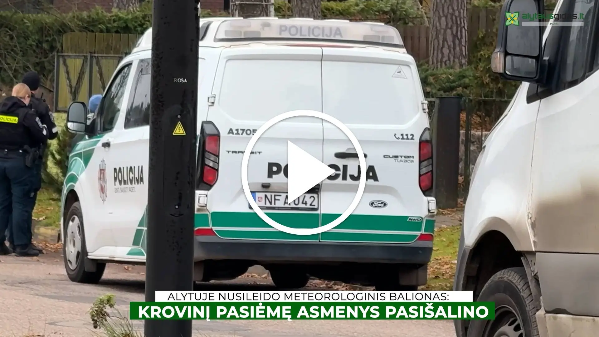 Alytuje nusileido balionas: krovinį pasiėmę asmenys pasišalino
