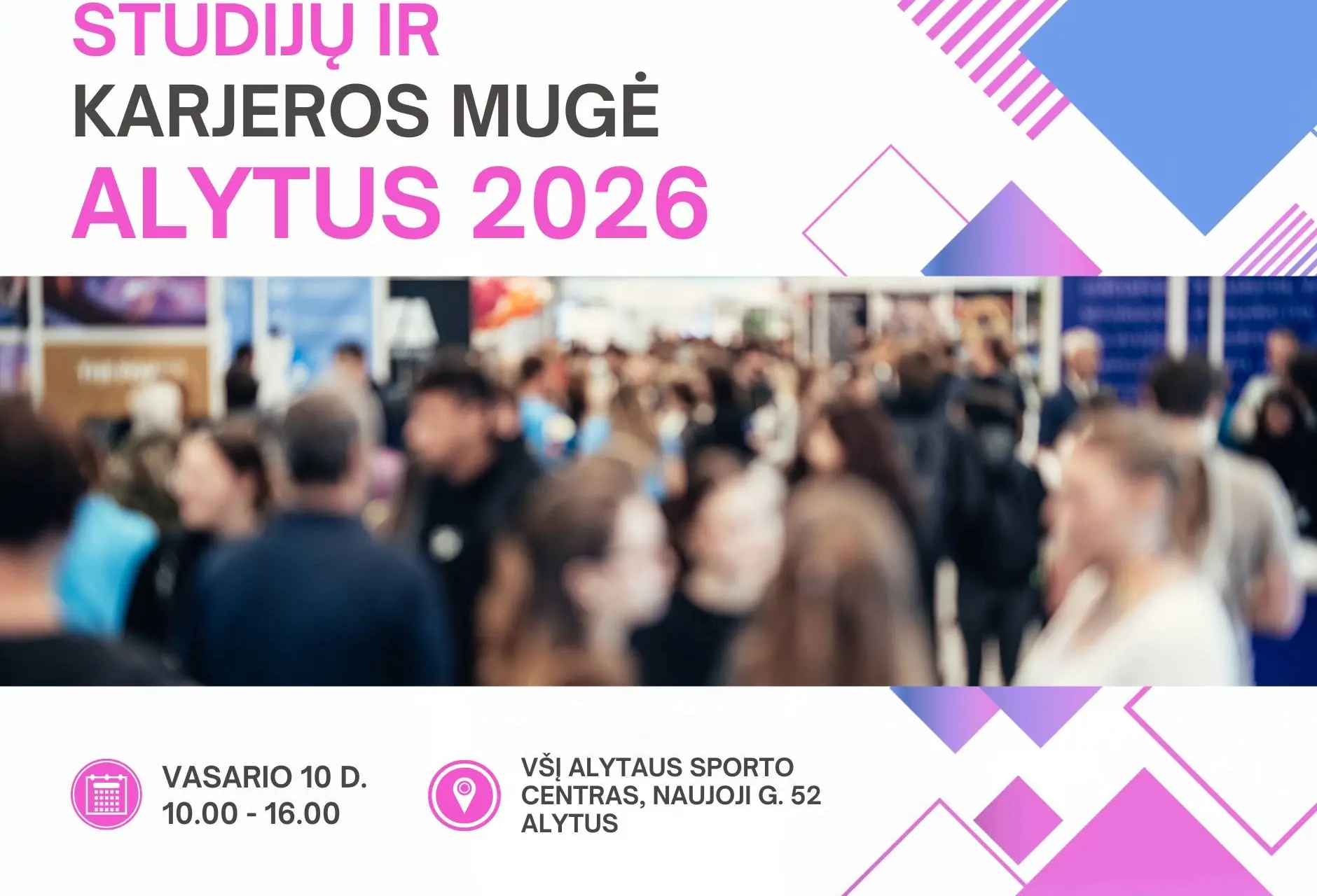 Pirmą kartą Pietų Lietuvoje – Studijų ir karjeros mugė 2026