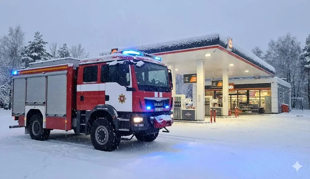 Degalinėje Varėnoje išsiveržus dujoms, iš šalia esančių namų evakuota 20 žmonių