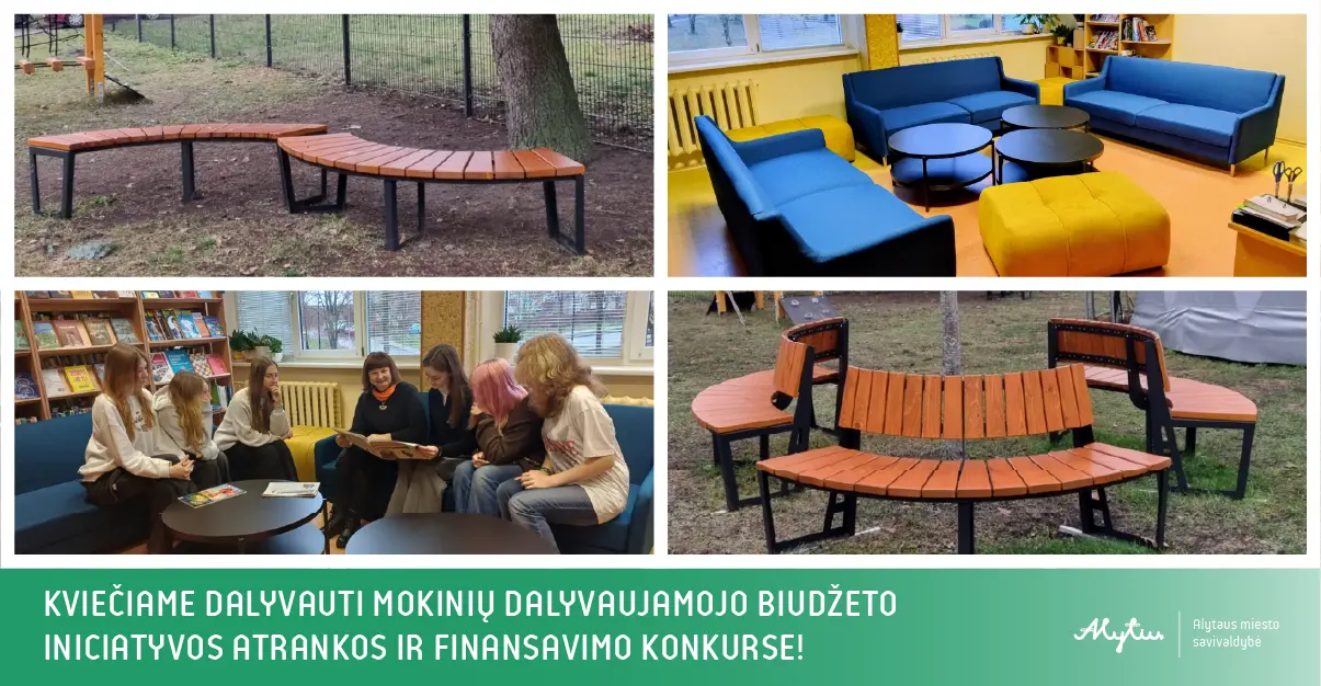 Prasideda Alytaus miesto savivaldybės mokinių dalyvaujamojo biudžeto iniciatyvos atrankos ir finansavimo konkursas  – teikite prašymus!