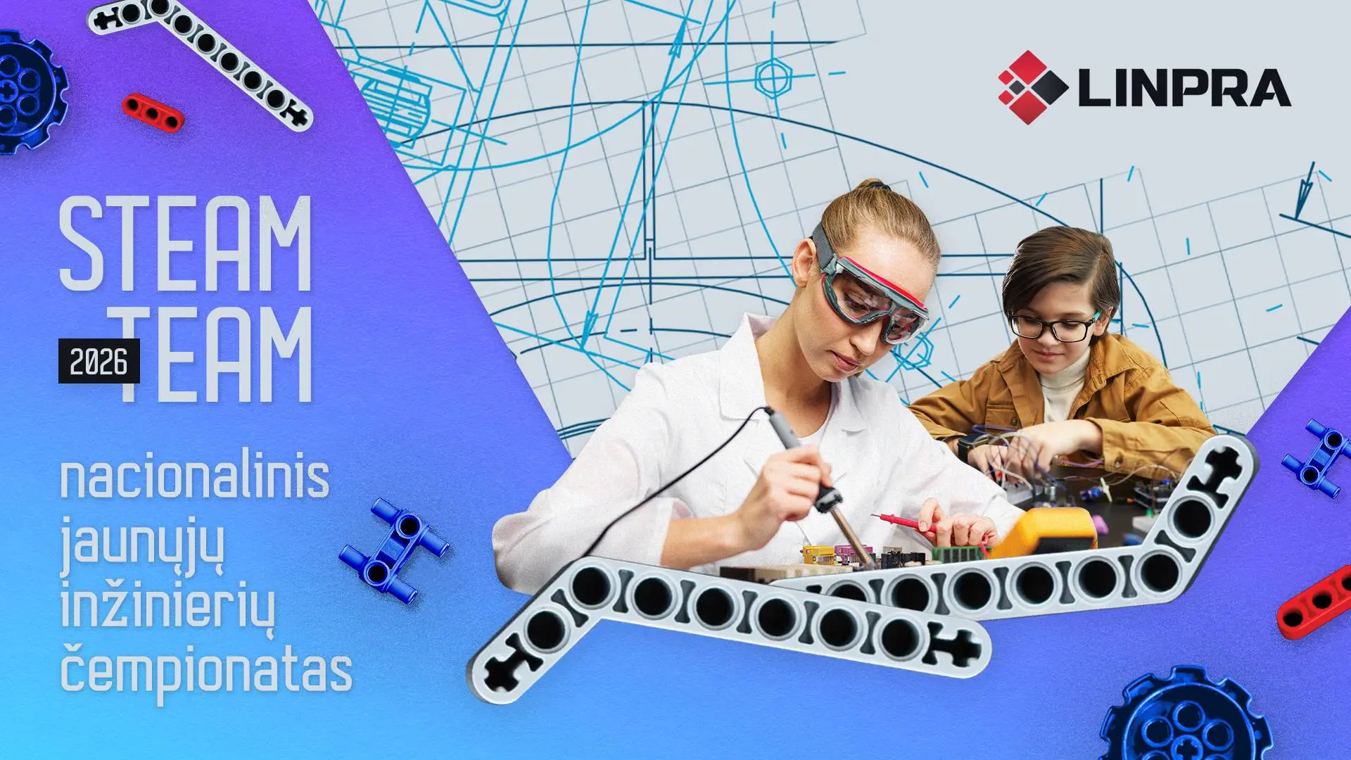 Moksleivių komandos kviečiamos dalyvauti jaunųjų inžinierių čempionate STEAM TEAM 2026