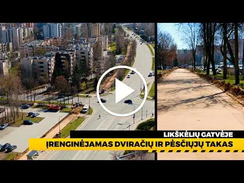 Likiškėlių gatvėje įrenginėjamas dviračių ir pėsčiųjų takas