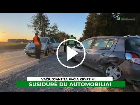 Važiuojant ta pačia kryptimi susidūrė du automobiliai