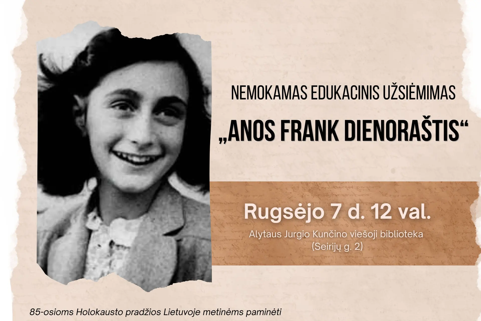 Anos frank dienoraštis. A4 plakatas