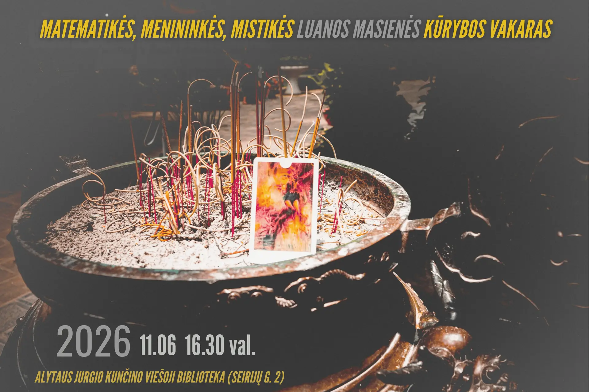 Luanos Masienės kūrybos vakaras. A4 plakatas
