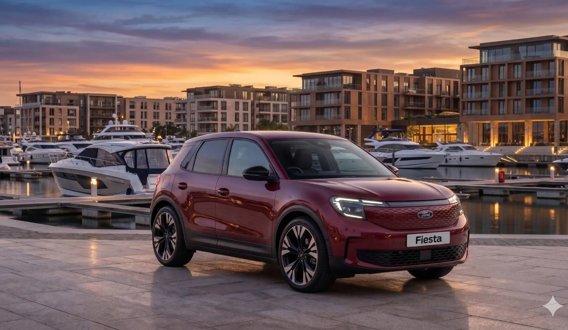 Render della Ford Fiesta che arriverà in futuro basata sulla renault 5 e-tech
