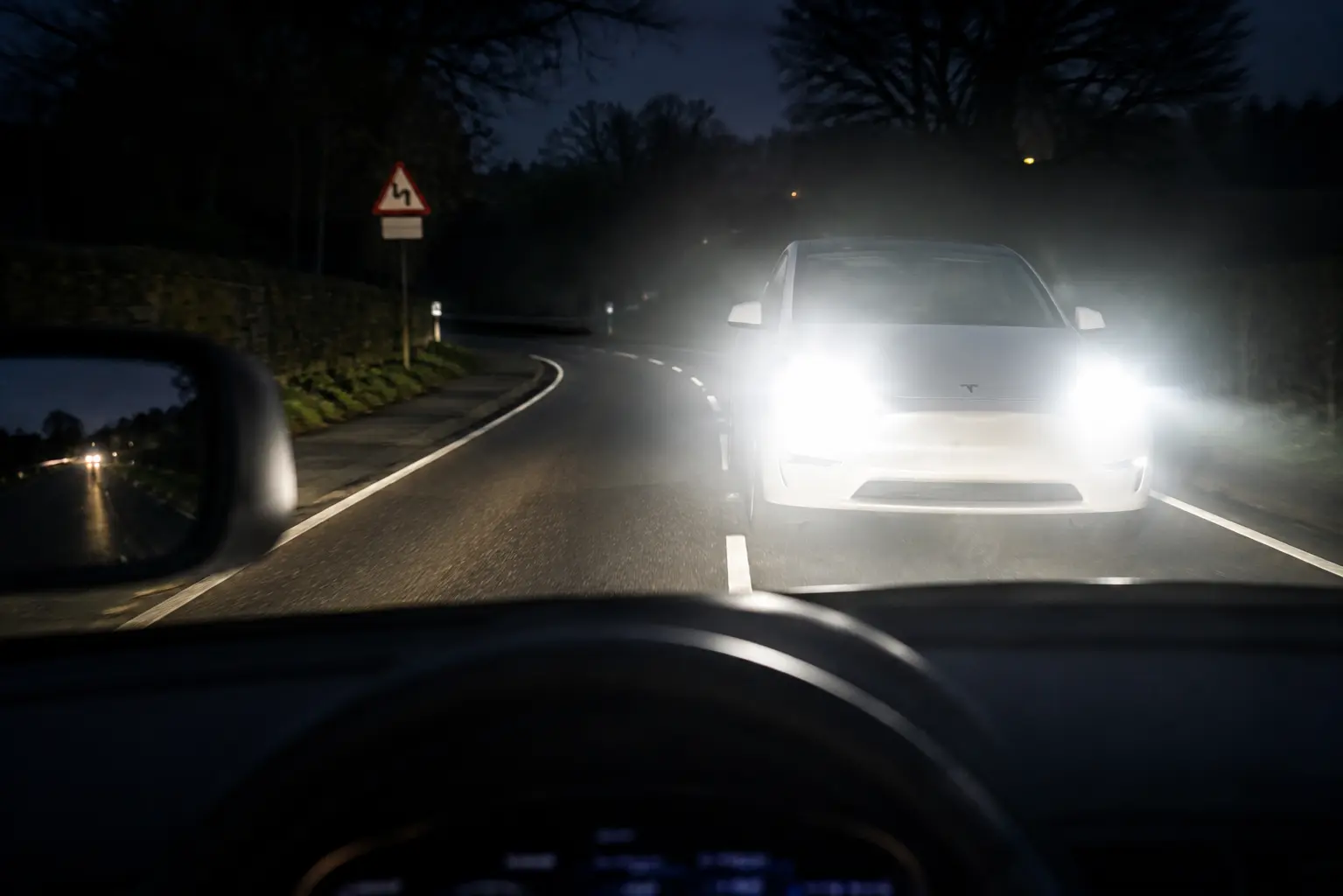 Tesla verblinding AI render
