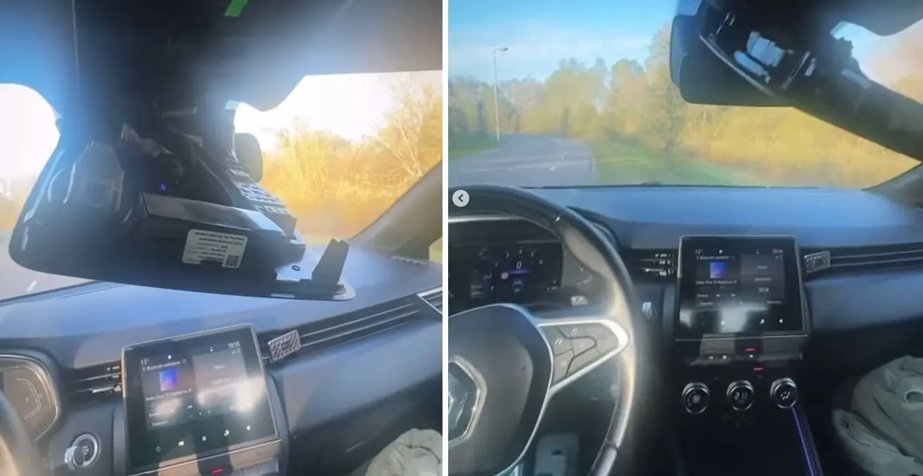 Boef z'n 'nieuwe' auto valt uit elkaar midden op de weg "Ik rem net één keer" (Video)