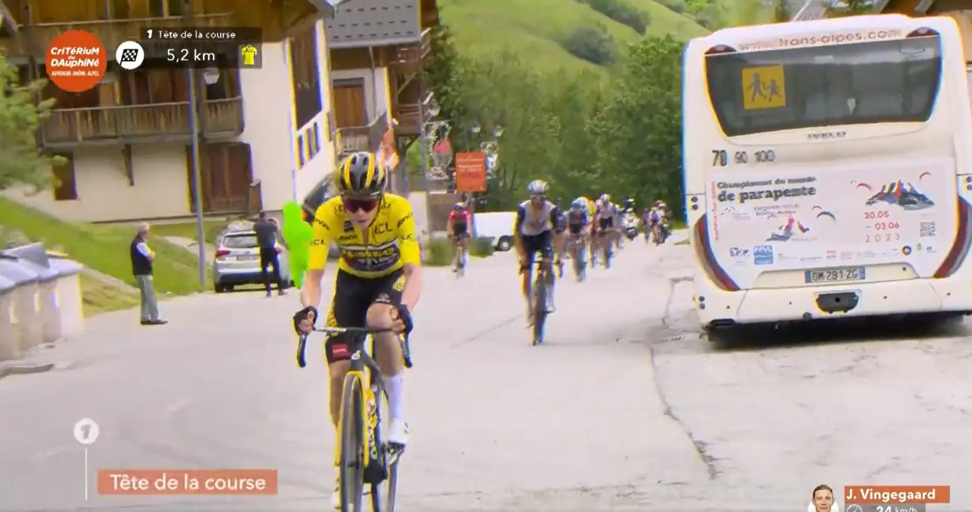 VÍDEO: El brutal ataque de Vingegaard que hundió a todos sus rivales de la general en la etapa reina del Dauphiné