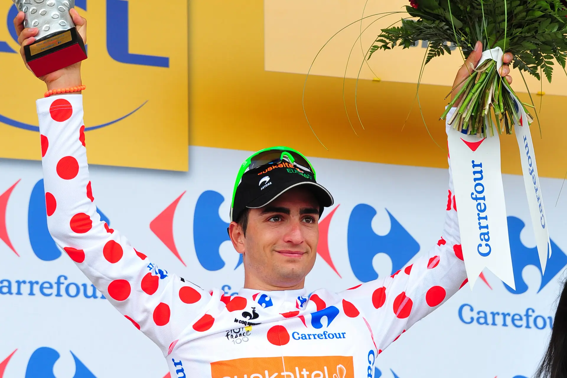 Juanjo Lobato, con el maillot de la montaña del Tour de Francia