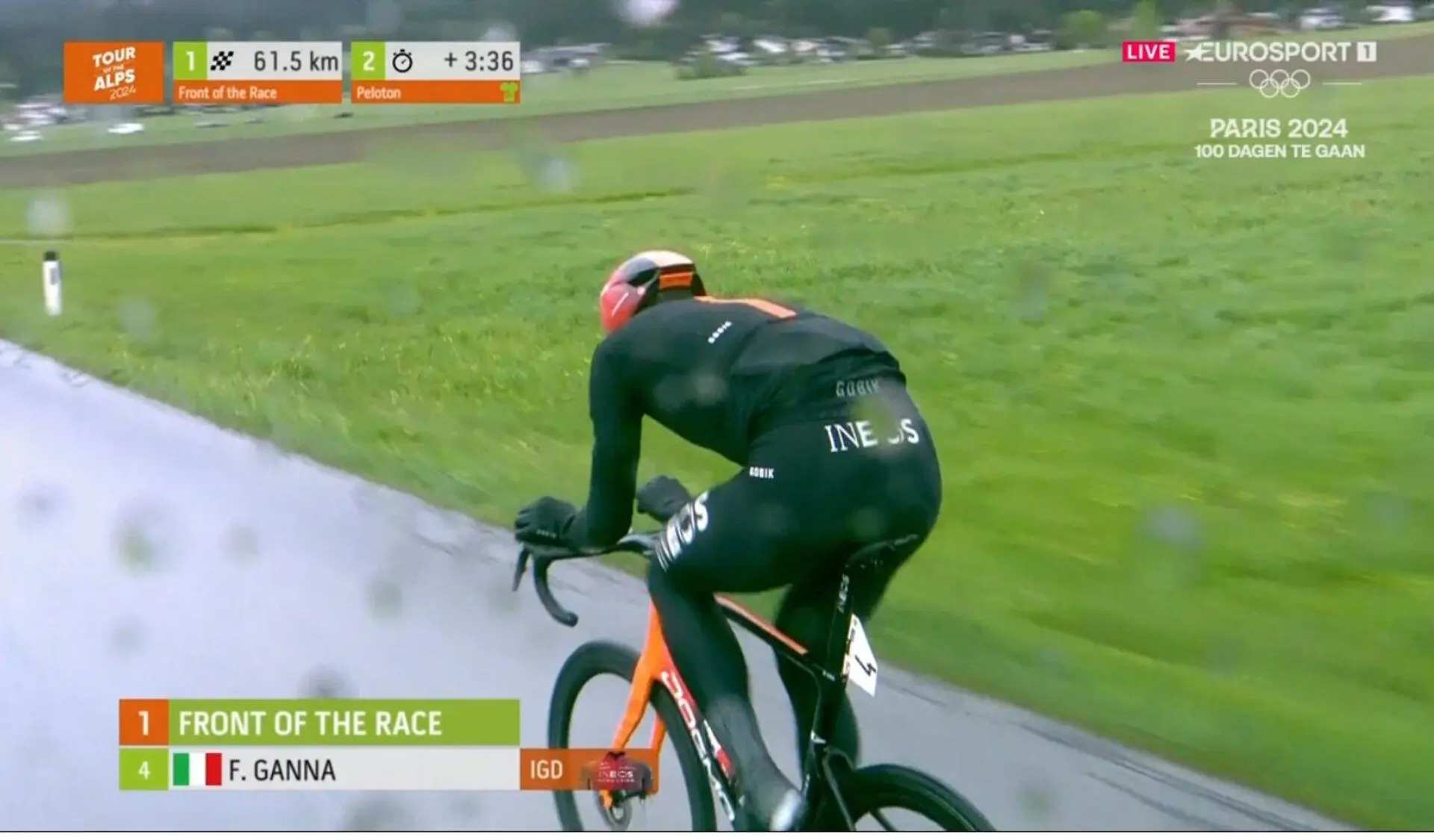 Tour de los Alpes: ¡Brutal ataque de Filippo Ganna a 113 km de meta con condiciones extremas!