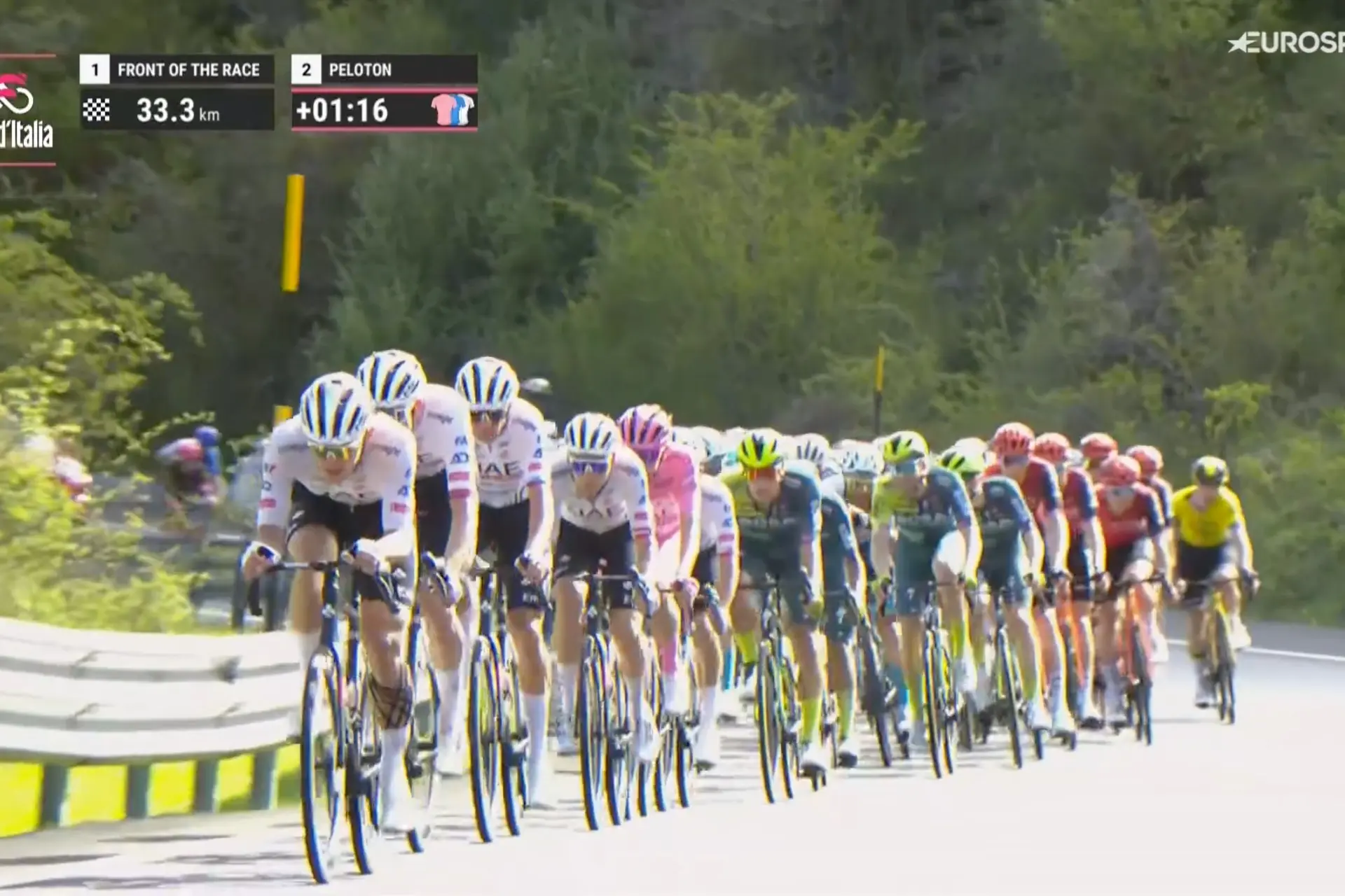 En directo el primer etapón de montaña del Giro de Italia 2024: UAE tira fuerte para cazar la fuga de Nairo y Pelayo y poner a tiro otro triunfo de Pogacar