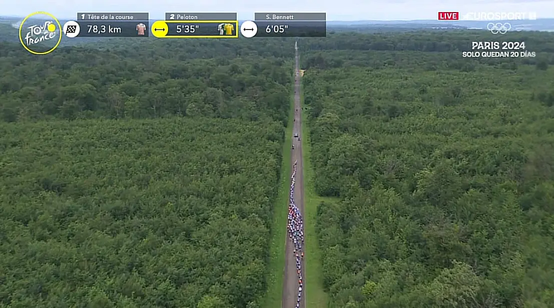 EN DIRECTO | Etapa 8 Tour de Francia 2024: ¡El pelotón comienza a recortar tiempo a menos de 80 km de meta!
