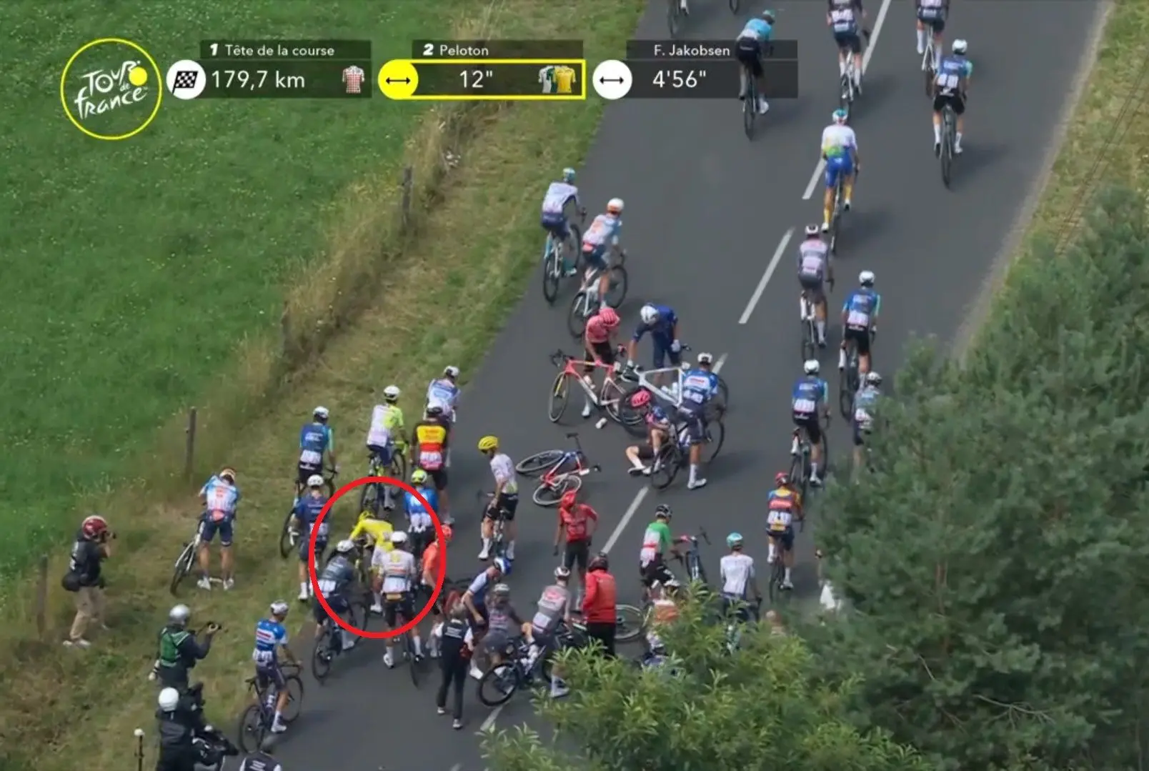 ¡Tadej Pogacar, envuelto en una caída en el inicio de la etapa 12! Fabio Jakobsen abandona el Tour de Francia