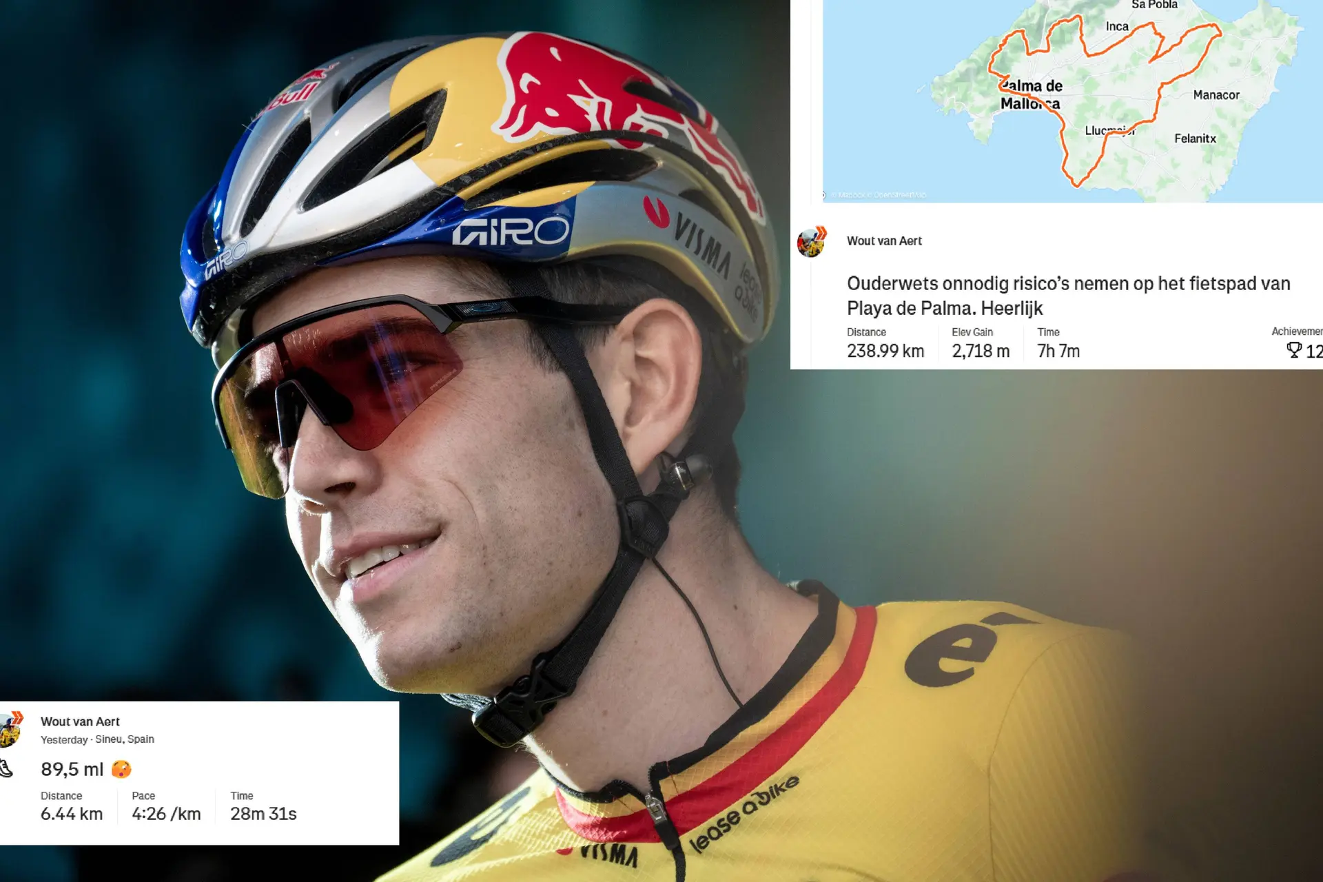 La monstruosa doble sesión de entrenamiento con la que Wout van Aert mete miedo antes de su debut en la carretera