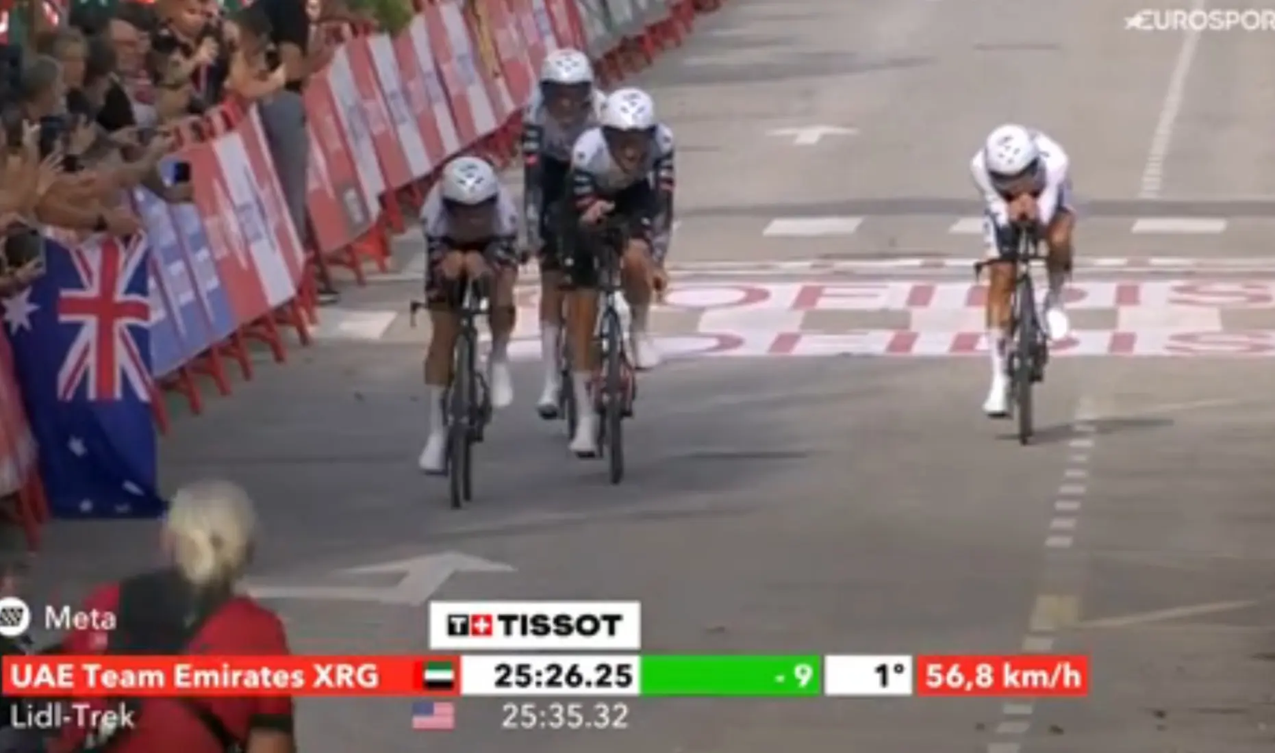 UAE se lleva la crono por equipos de la Vuelta a España: Ayuso y Almeida avisan a un Vingegaard que recupera el maillot rojo