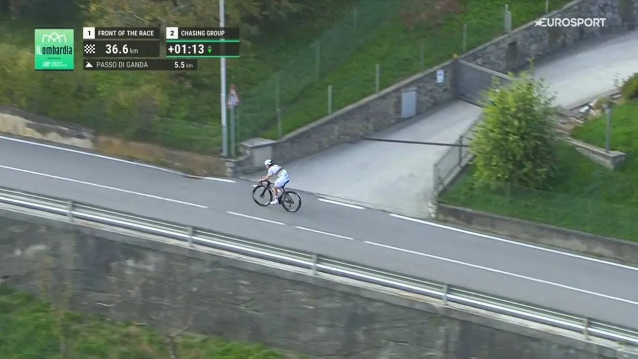 VÍDEO | Así reventó Tadej Pogacar Il Lombardia con un ataque demoledor en el Passo di Ganda
