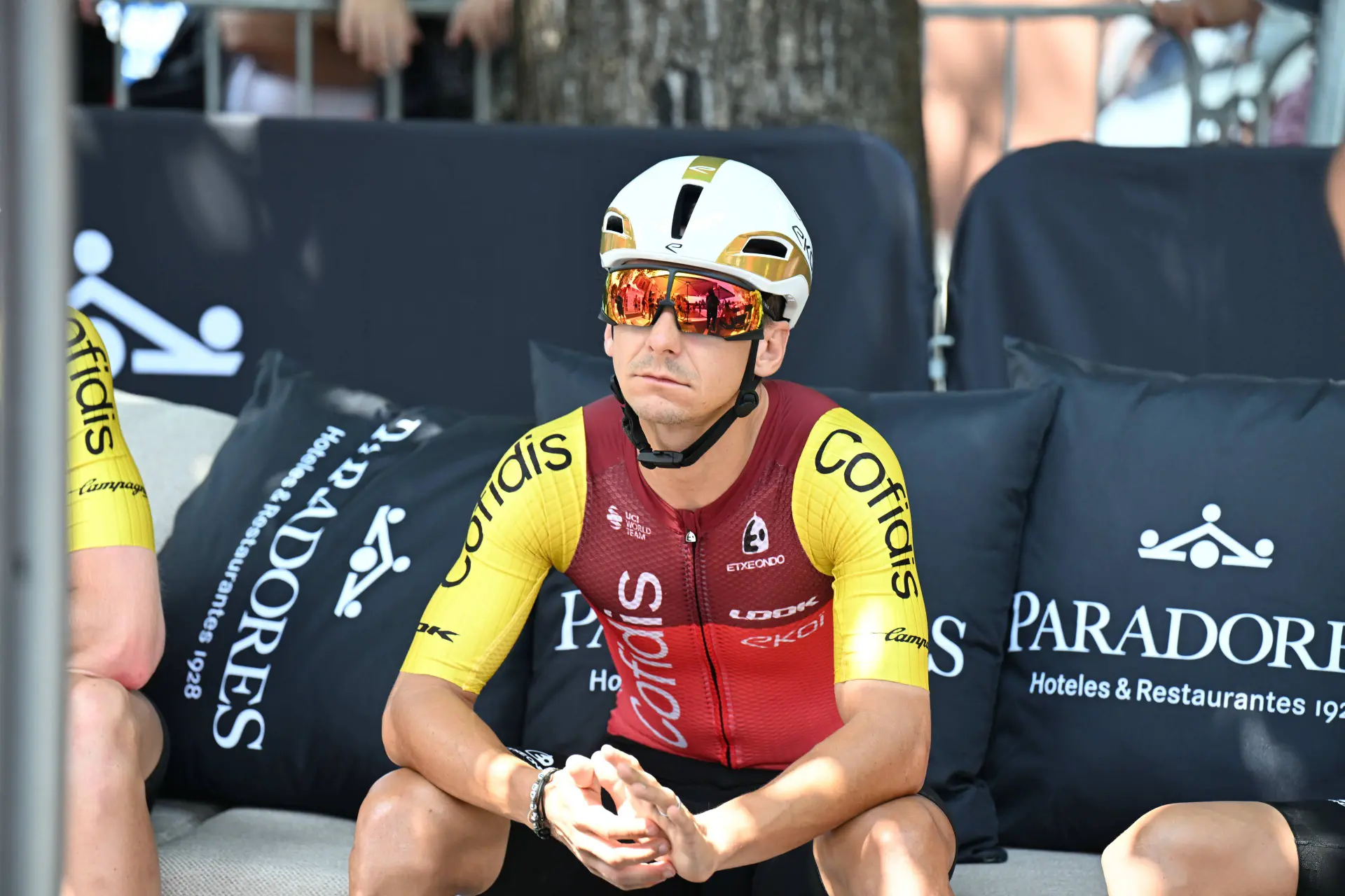 Bryan Coquard, antes de una carrera con el Cofidis