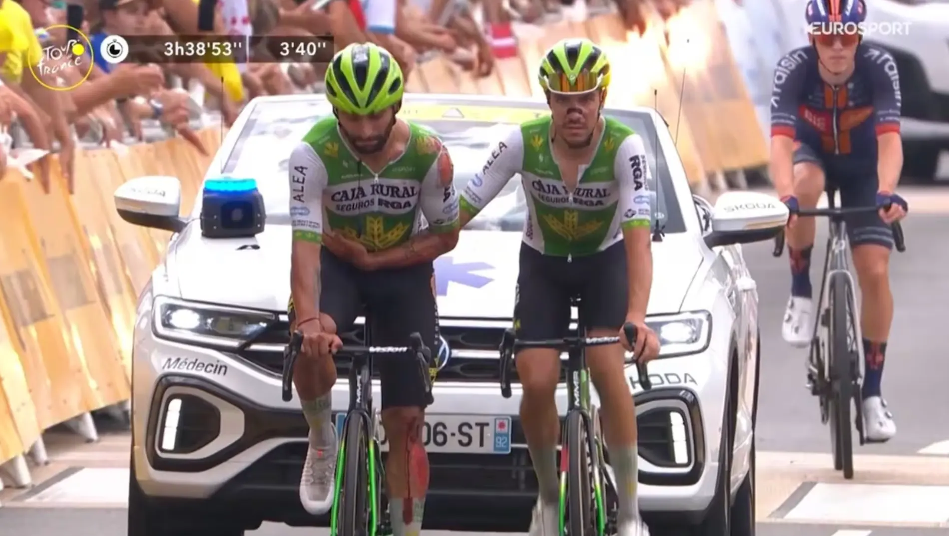Parte médico y abandonos Tour de Francia 2026 Etapa 12: Fernando Gaviria abandona con la clavícula rota