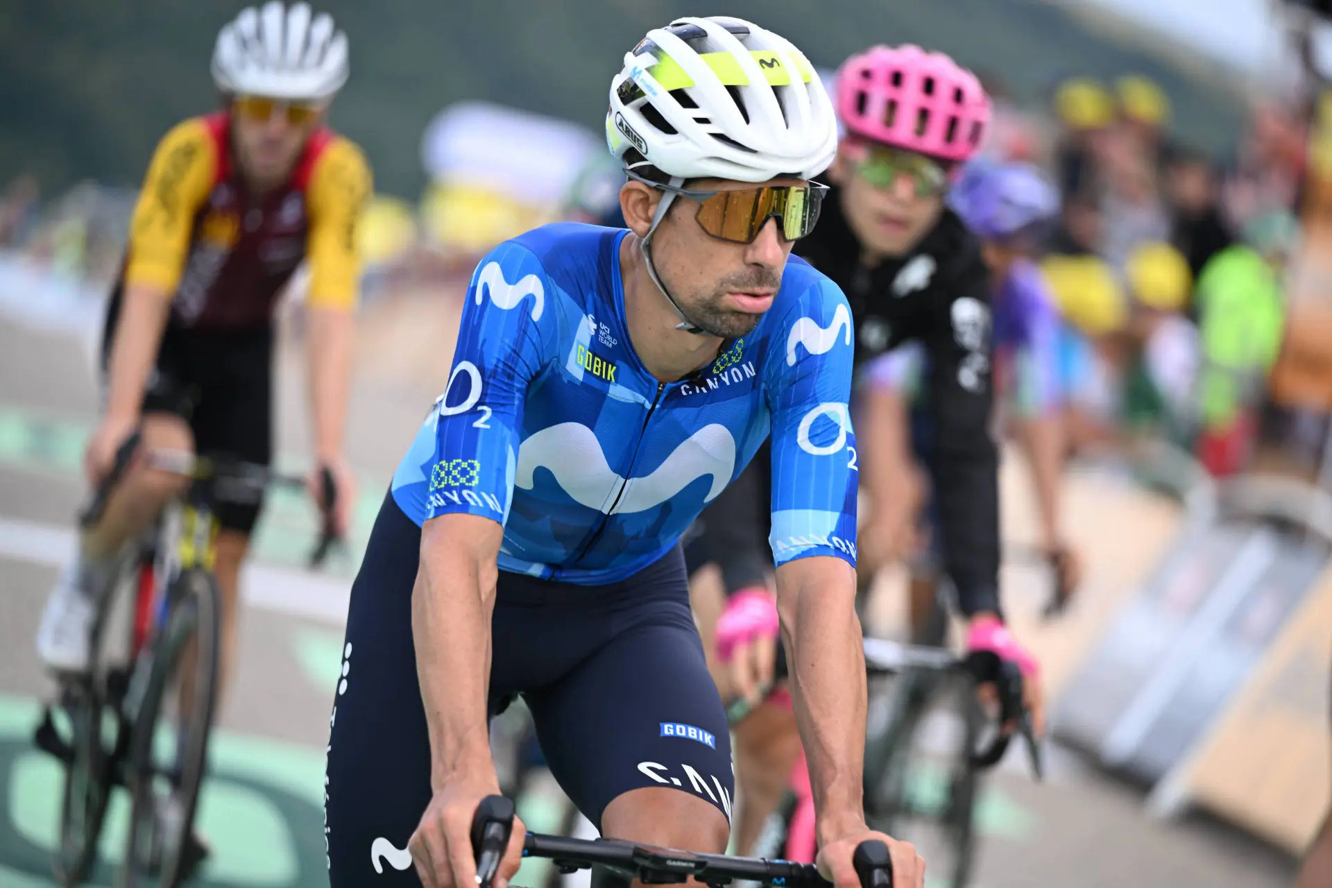 Nelson Oliveira, en el Tour de Francia 2026 con Movistar Team.