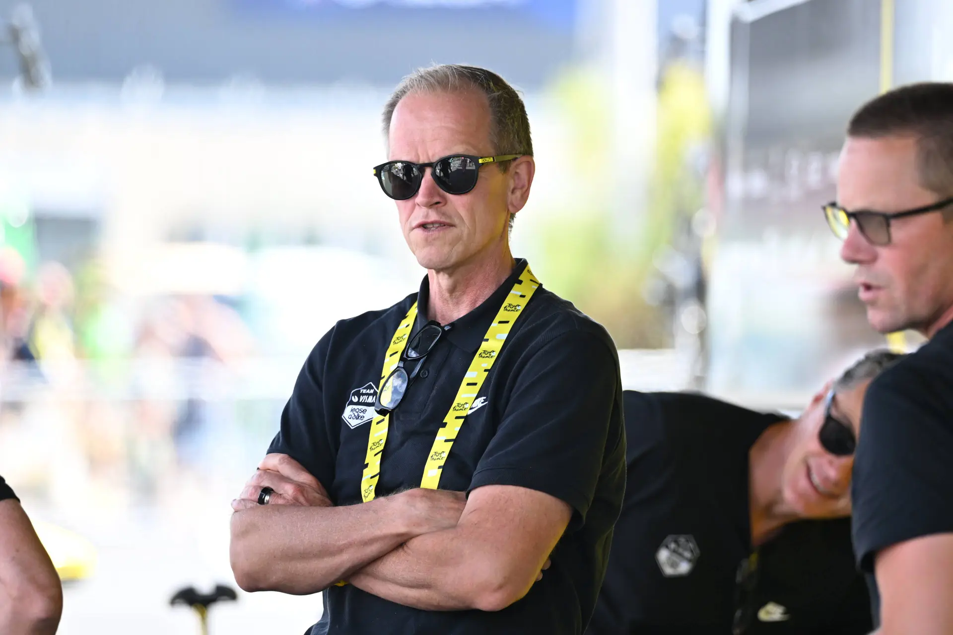 Richard Plugge on stage 12 of the 2026 Tour de France
