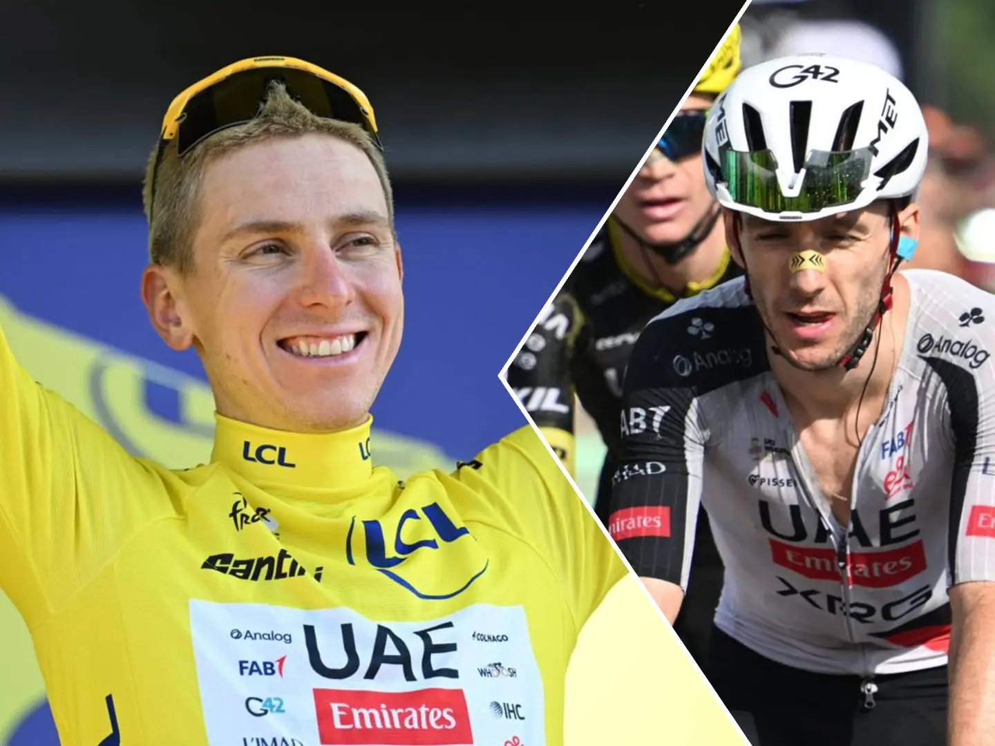 Tadej Pogacar and Adam Yates