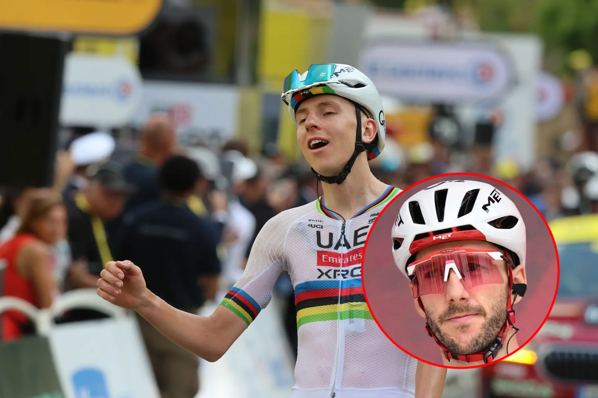 Tadej Pogacar and Adam Yates