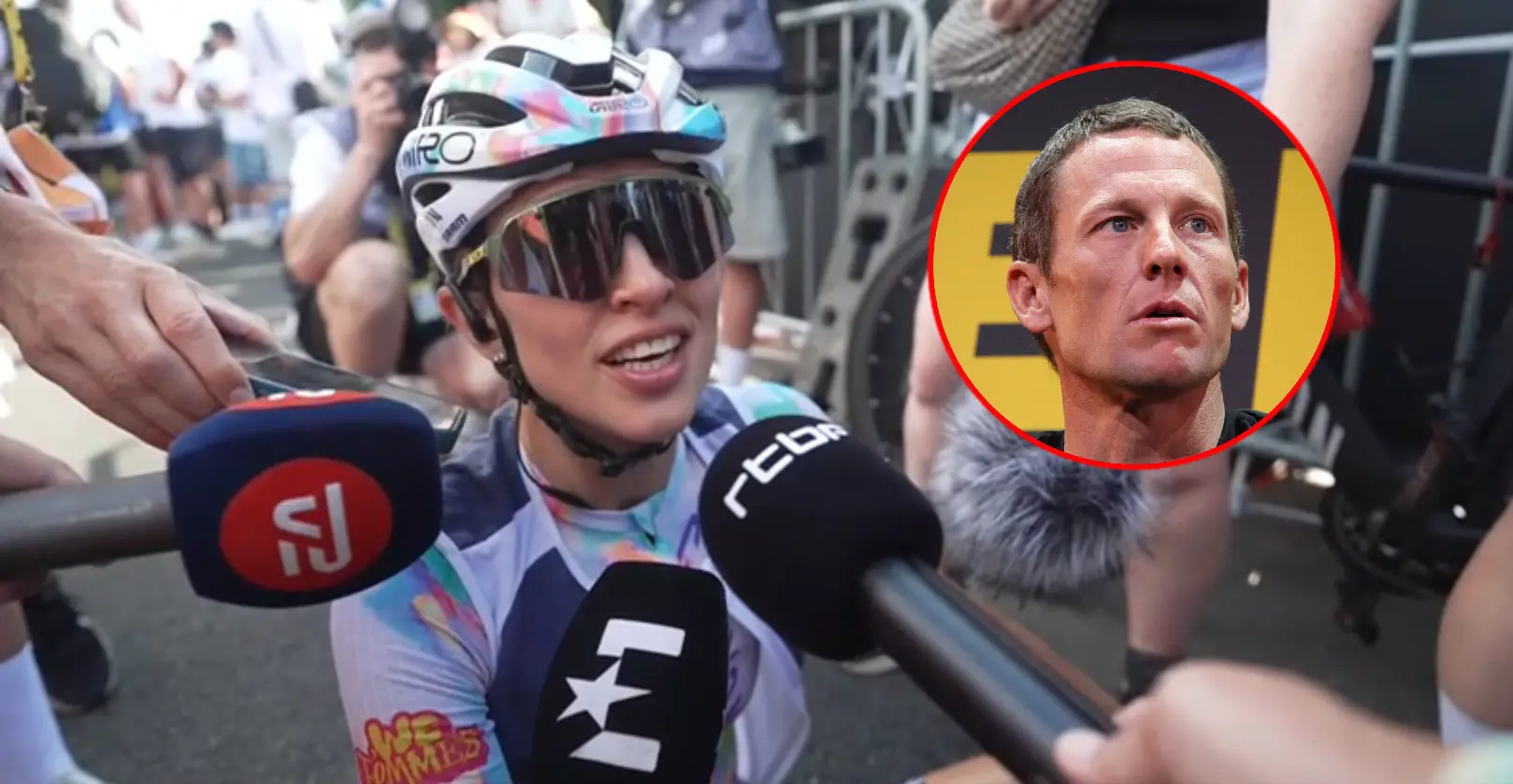 Kasia Niewiadoma and Lance Armstrong