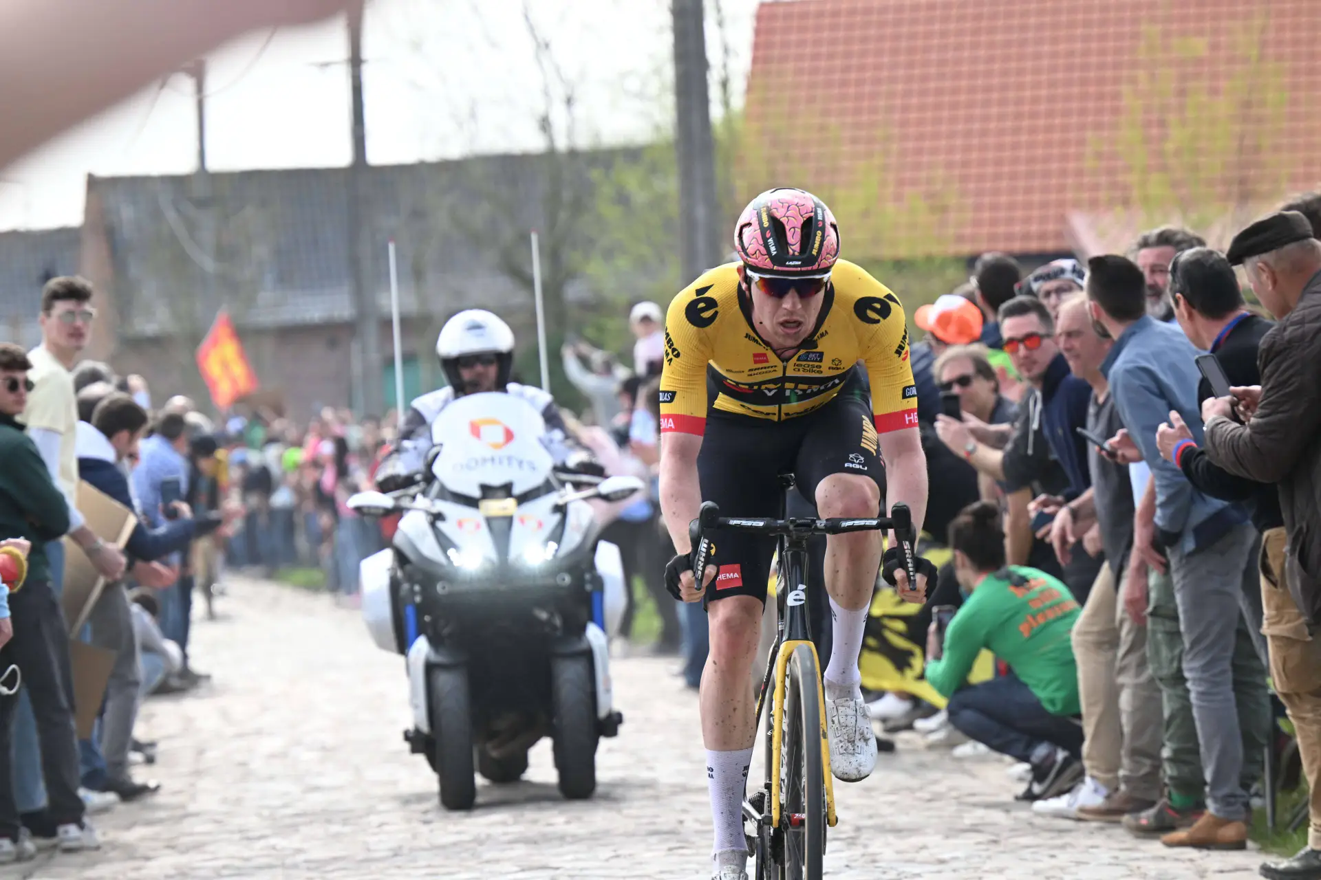 Nathan van Hooydonck while riding for Jumbo Visma in 2023