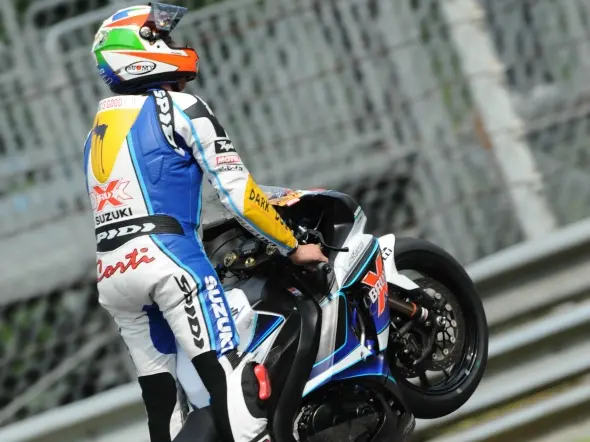 claudio corti wheeling win monza