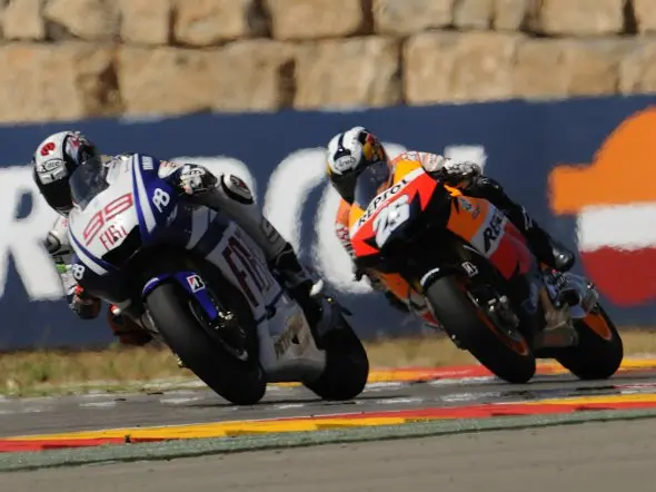 motogp lorenzo pedrosa aragon 2010