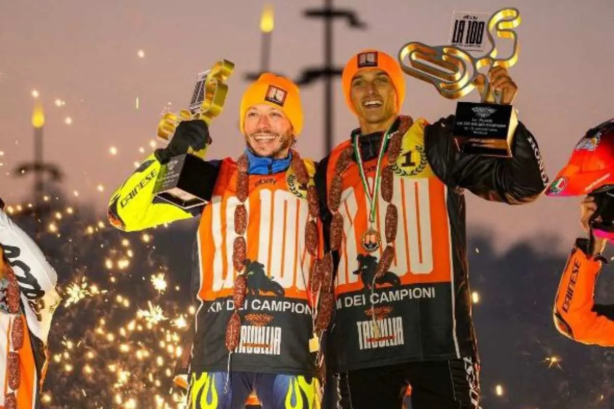 100 km dei Campioni: Rossi e Marini festeggiano, niente podio per Bagnaia