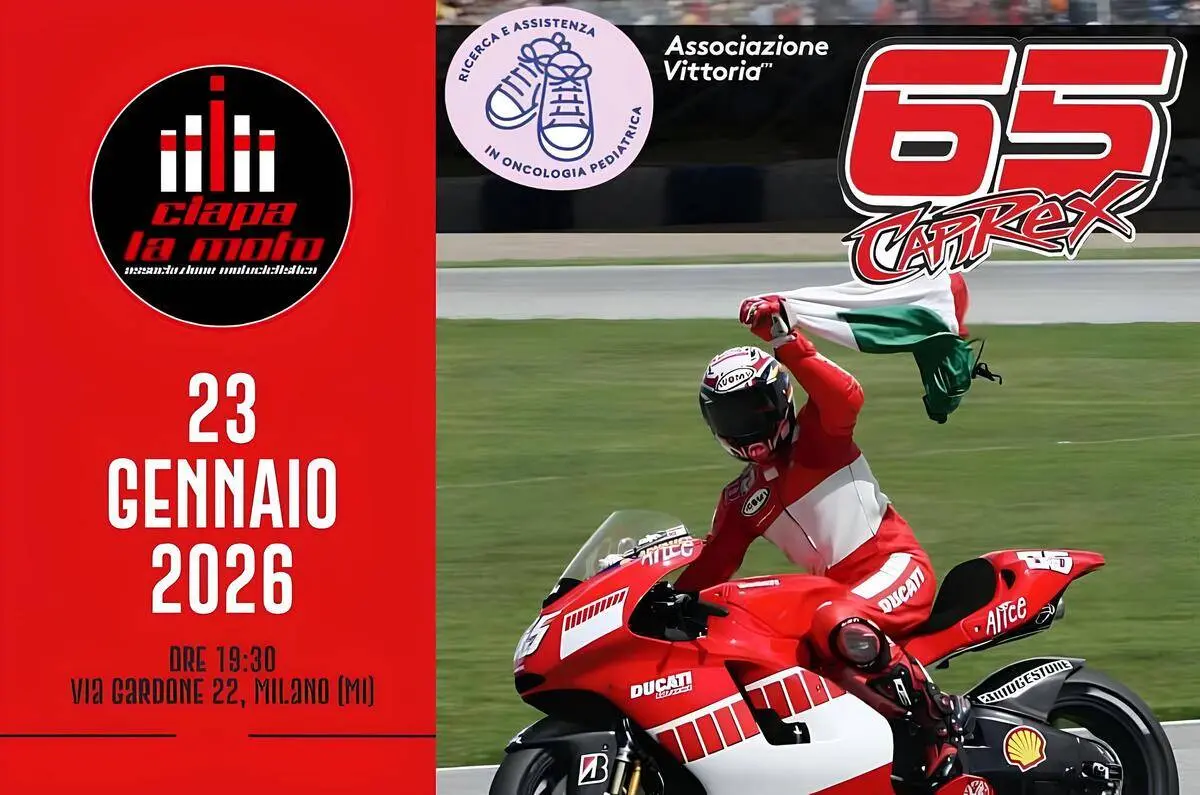 Serata speciale con Capirossi: motociclismo e solidarietà per la ricerca pediatrica