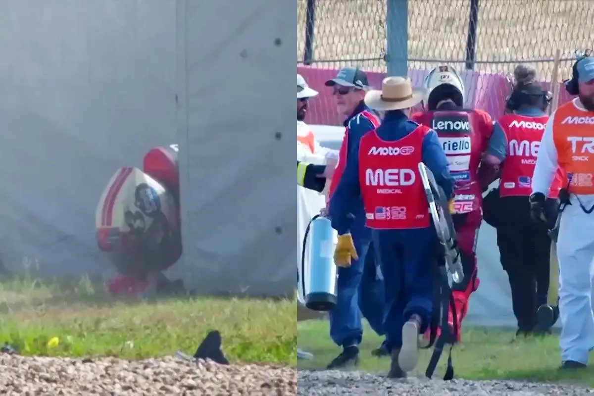 Marc Marquez into the wall at Austin: the absence of airfence barriers