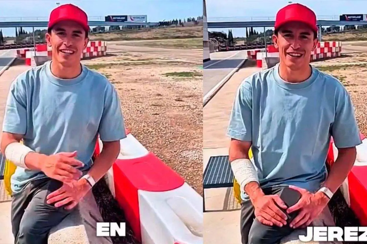 Foto shock da Alcaniz: Marc Marquez nasconde l'infortunio al braccio