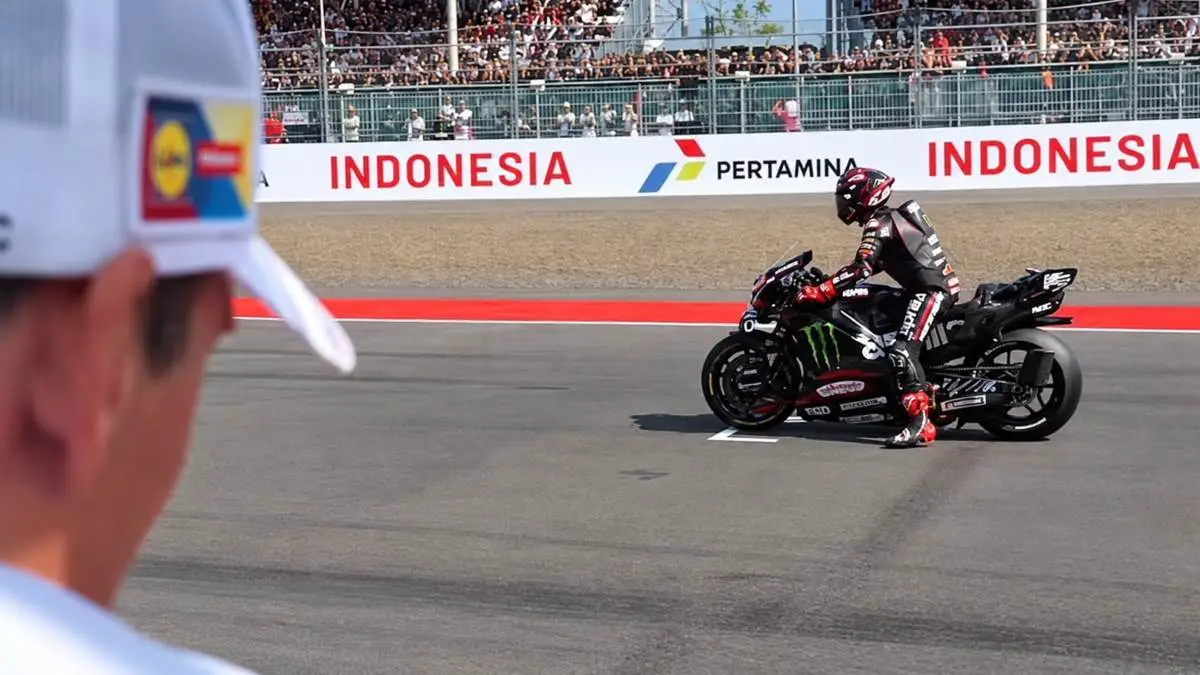 Jorge Martin sulla griglia di partenza MotoGP in Indonesia in sella alla Aprilia RS-GP26