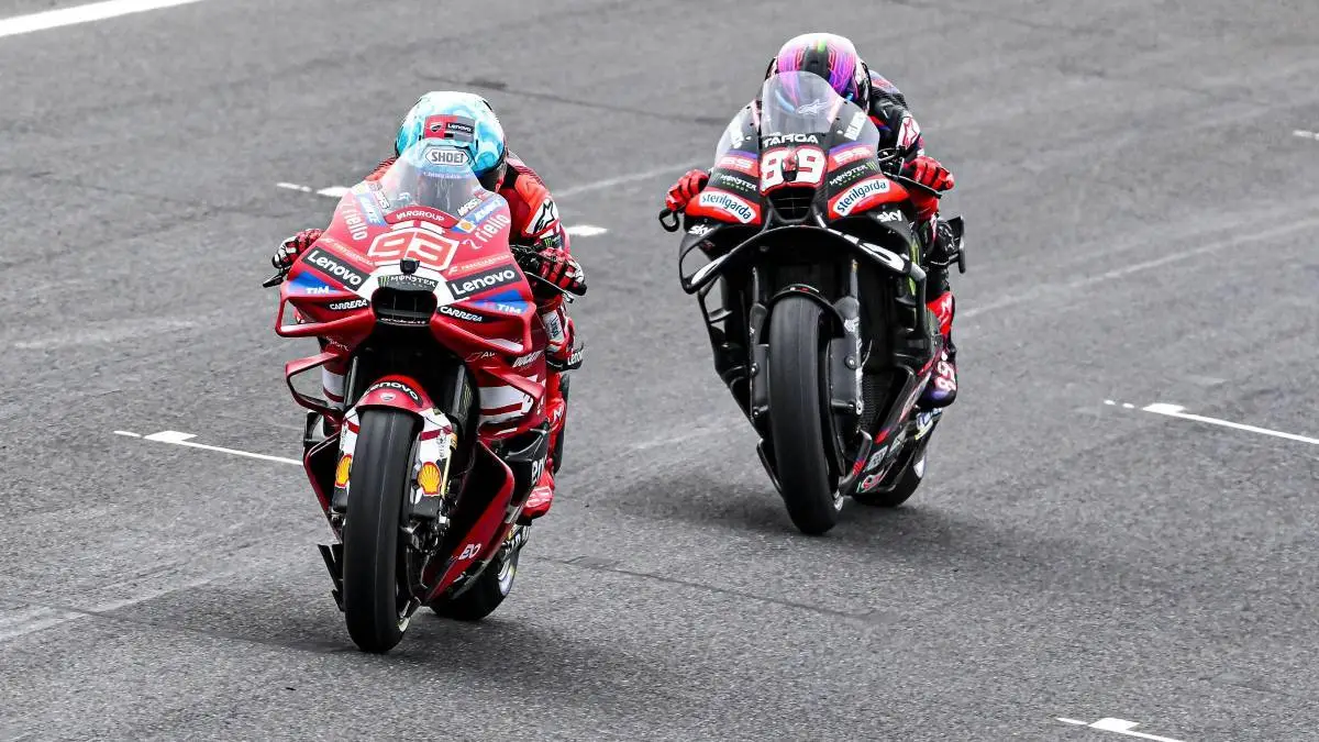 Marc Marquez e Jorge Martin a duello durante la gara MotoGP