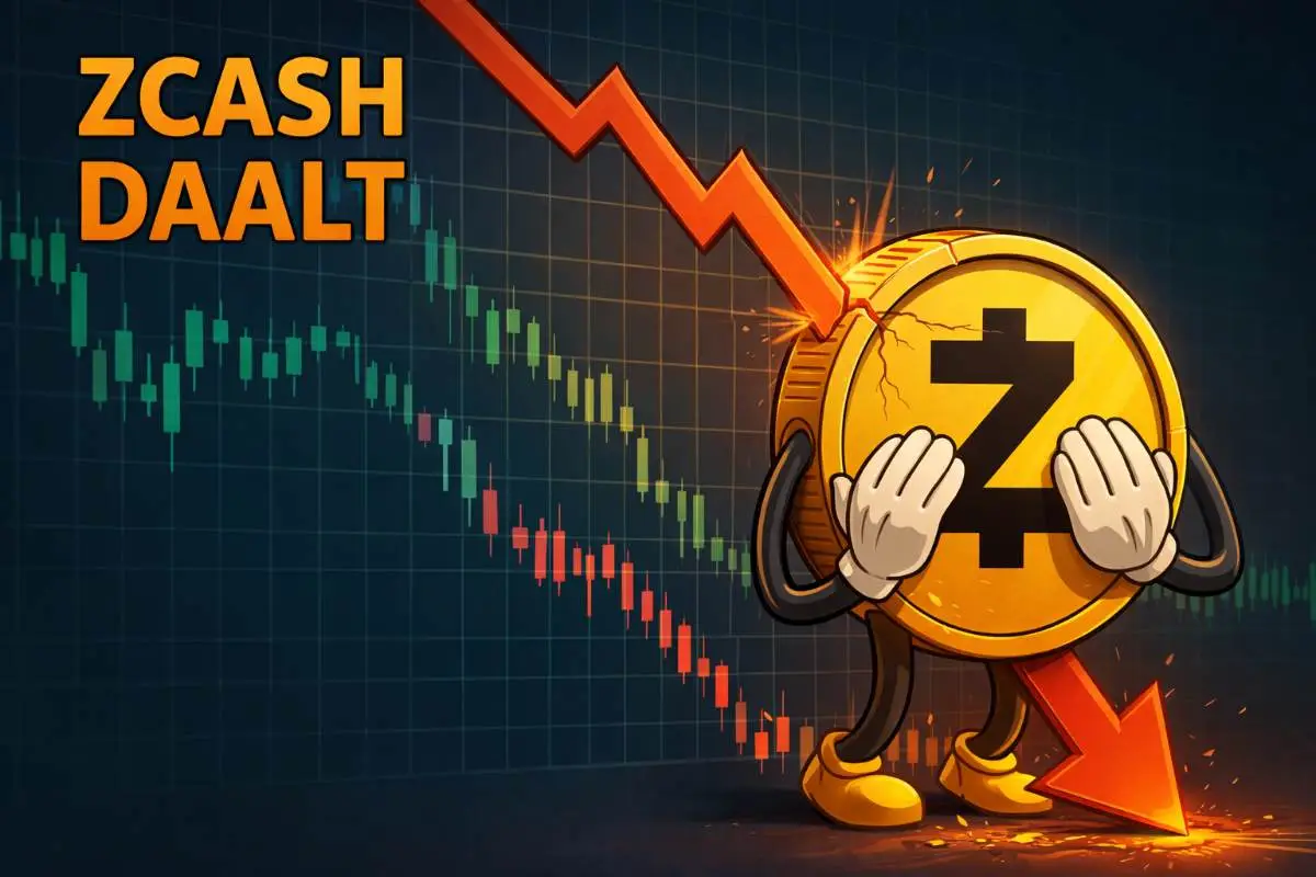 Zcash koersdaling ZEC prijs