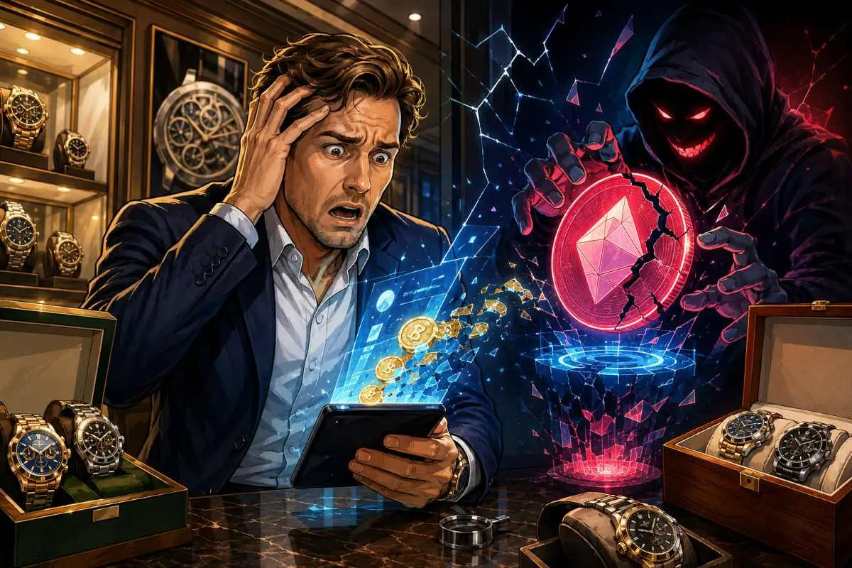 Horloge crypto-scam
