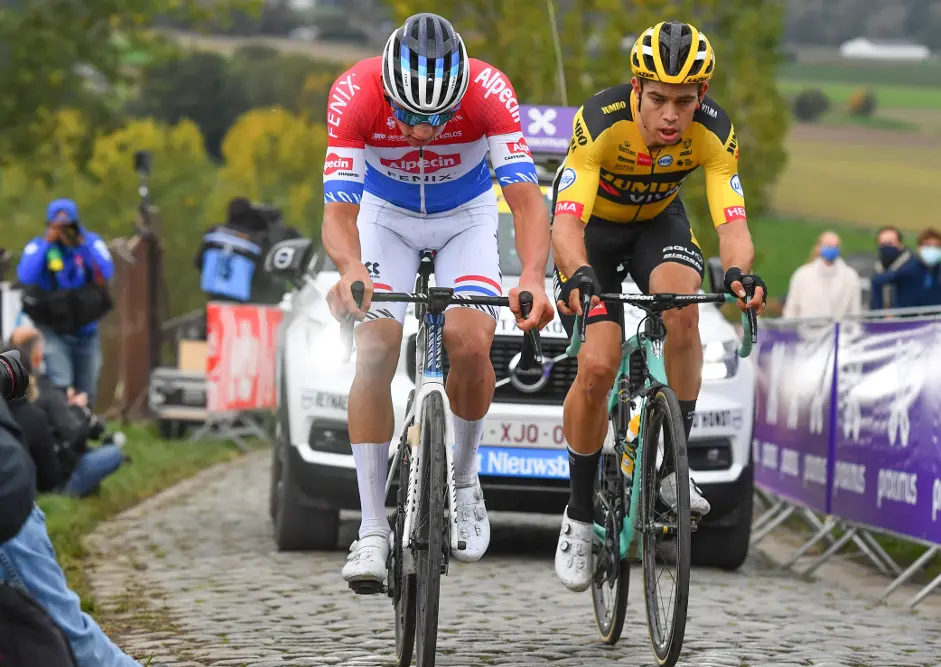 Wout van Aert on Mathieu van der Poel: "I'm glad he's getting better"