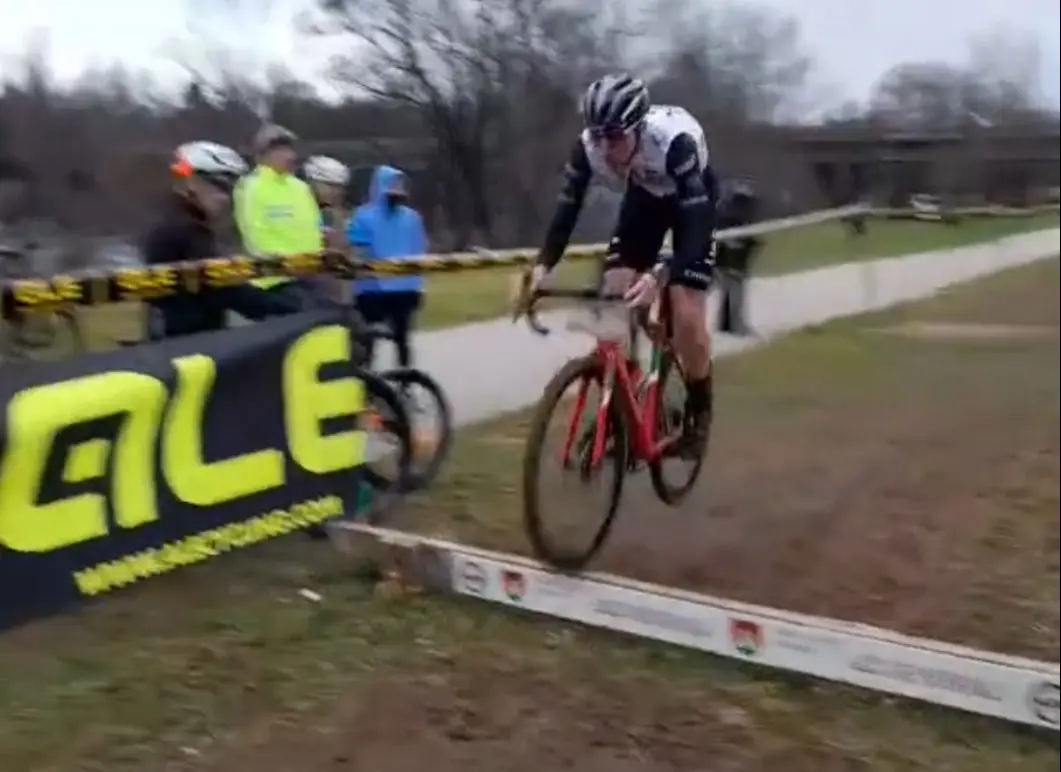 Video: Tadej Pogacar's bunny hopping skills in display in Slovenian cyclocross race