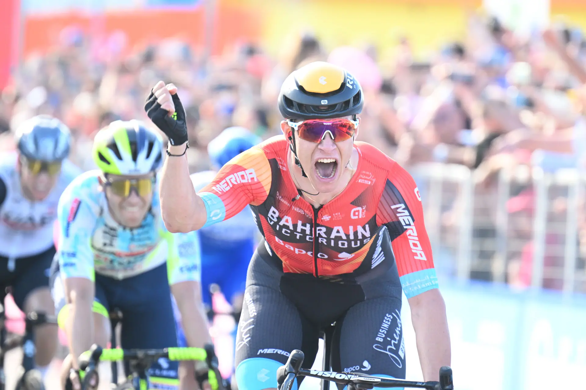 Jonathan Milan sprints to victory after crash with just over 3km to go causes chaos at the Giro d'Italia